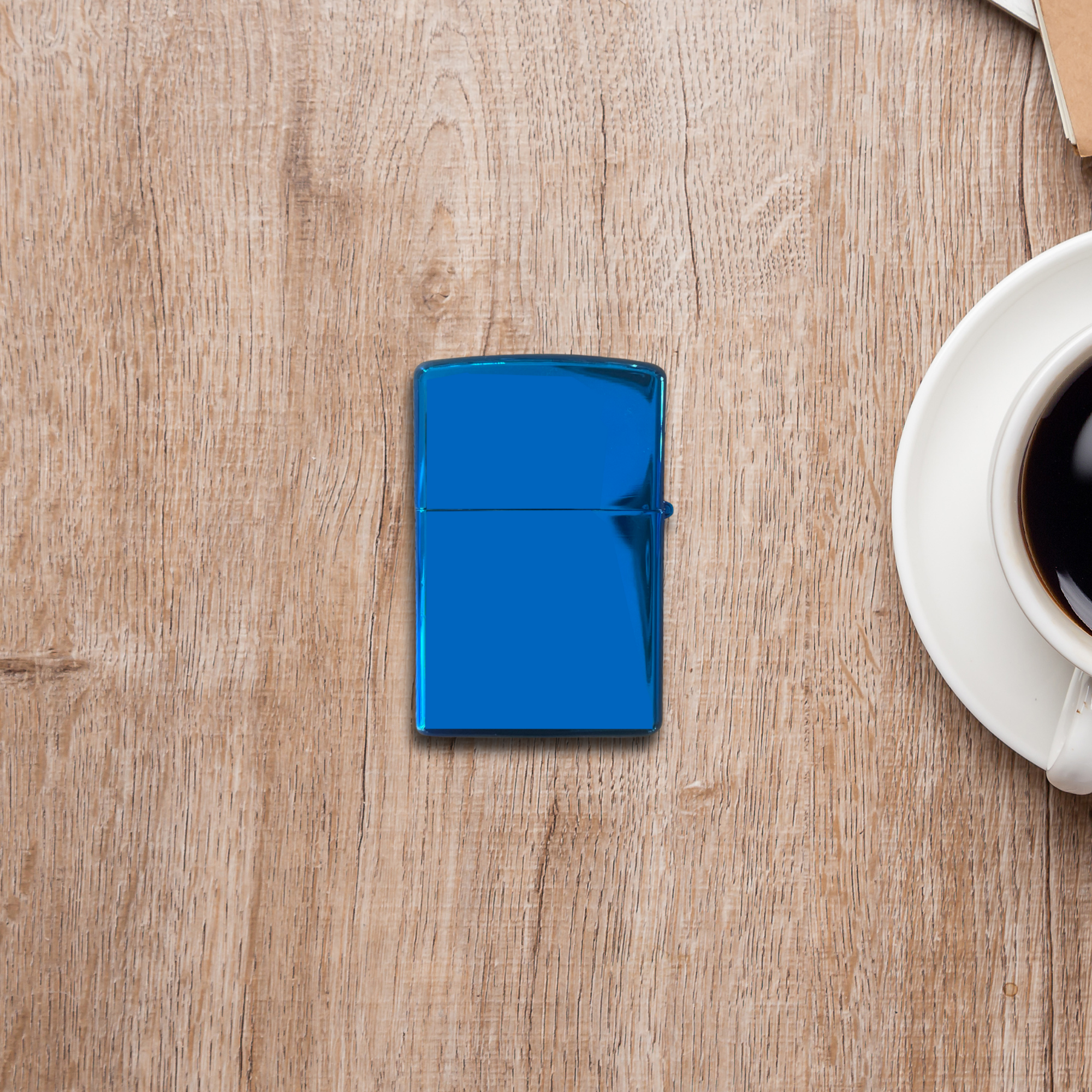 Briquet Personnalisé Essence Style Zippo Tempête – Couleur Bleu Pétrole Miroir - Gravure Laser - Rechargeable