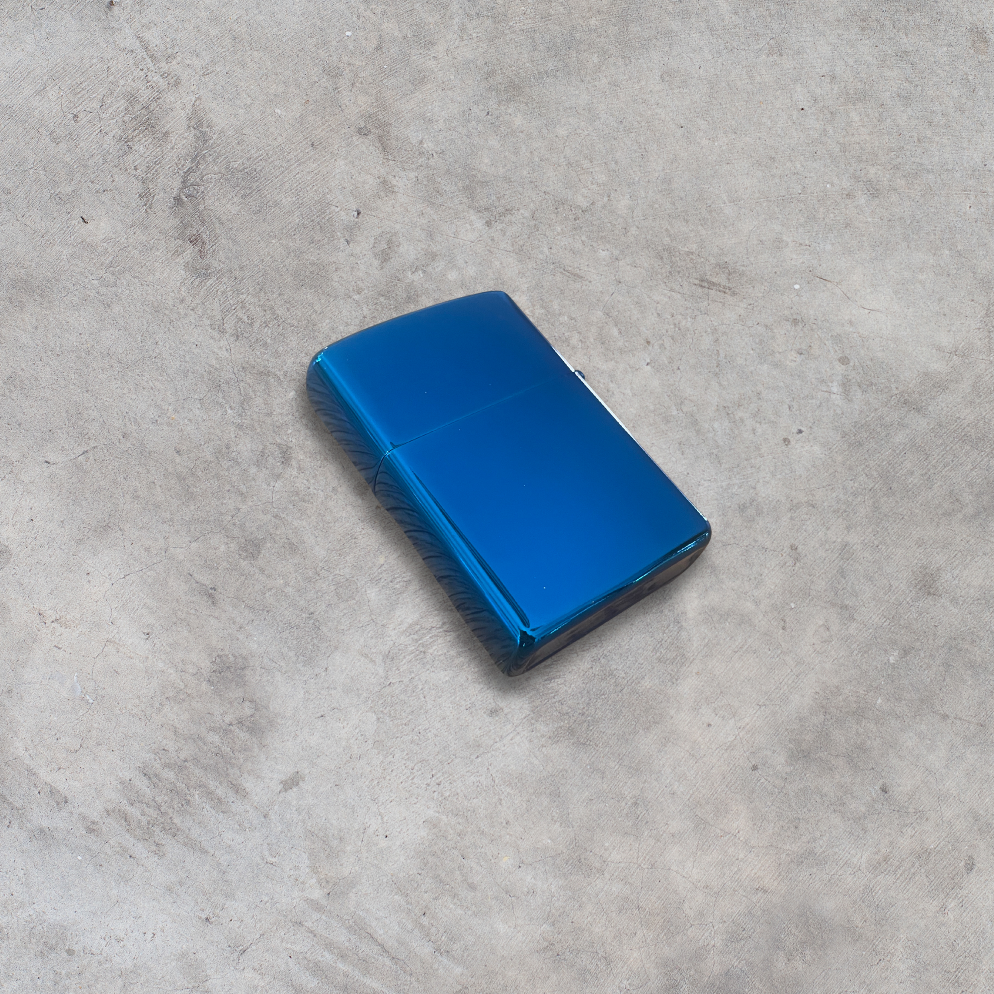 Briquet Personnalisé Essence Style Zippo Tempête – Couleur Bleu Pétrole Miroir - Gravure Laser - Rechargeable