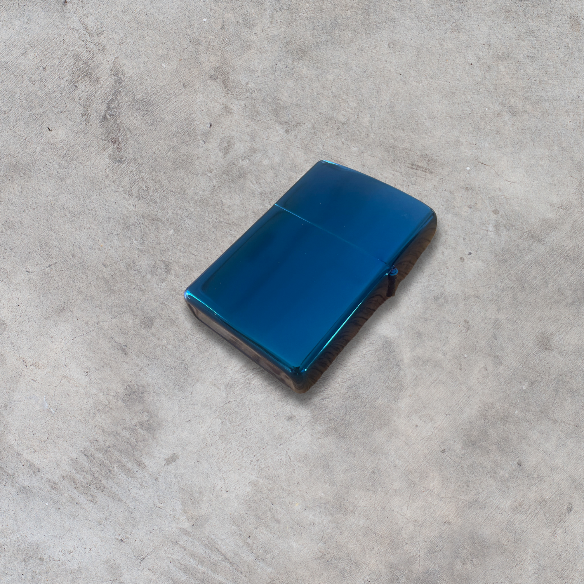 Briquet Personnalisé Essence Style Zippo Tempête – Couleur Bleu Pétrole Miroir - Gravure Laser - Rechargeable