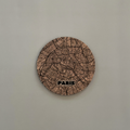Sous-verres personnalisés en liège | Carte de la Ville | Gravure laser