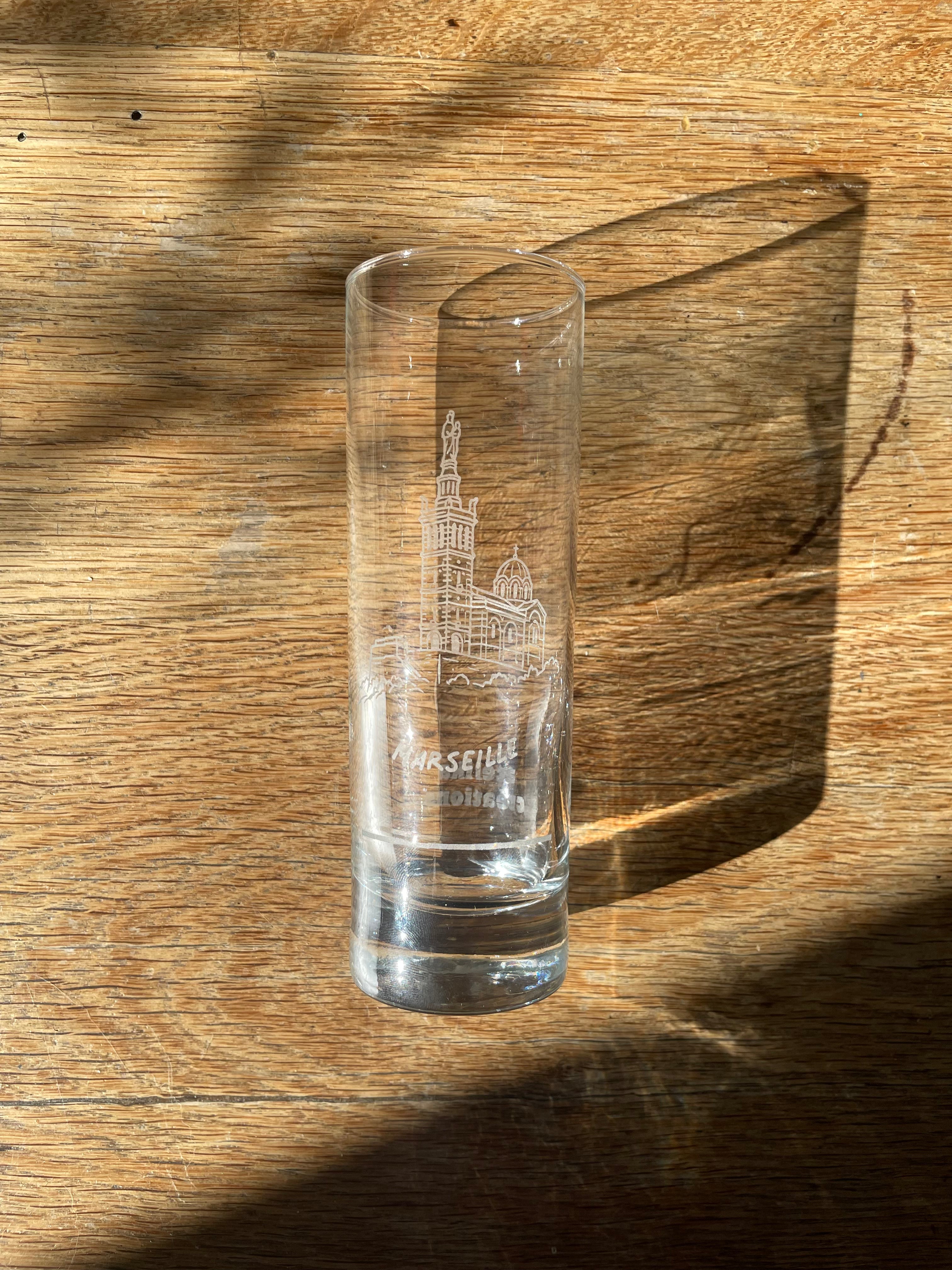 Verre à Pastis Tube - Notre Dame de La Garde - Gravure Laser