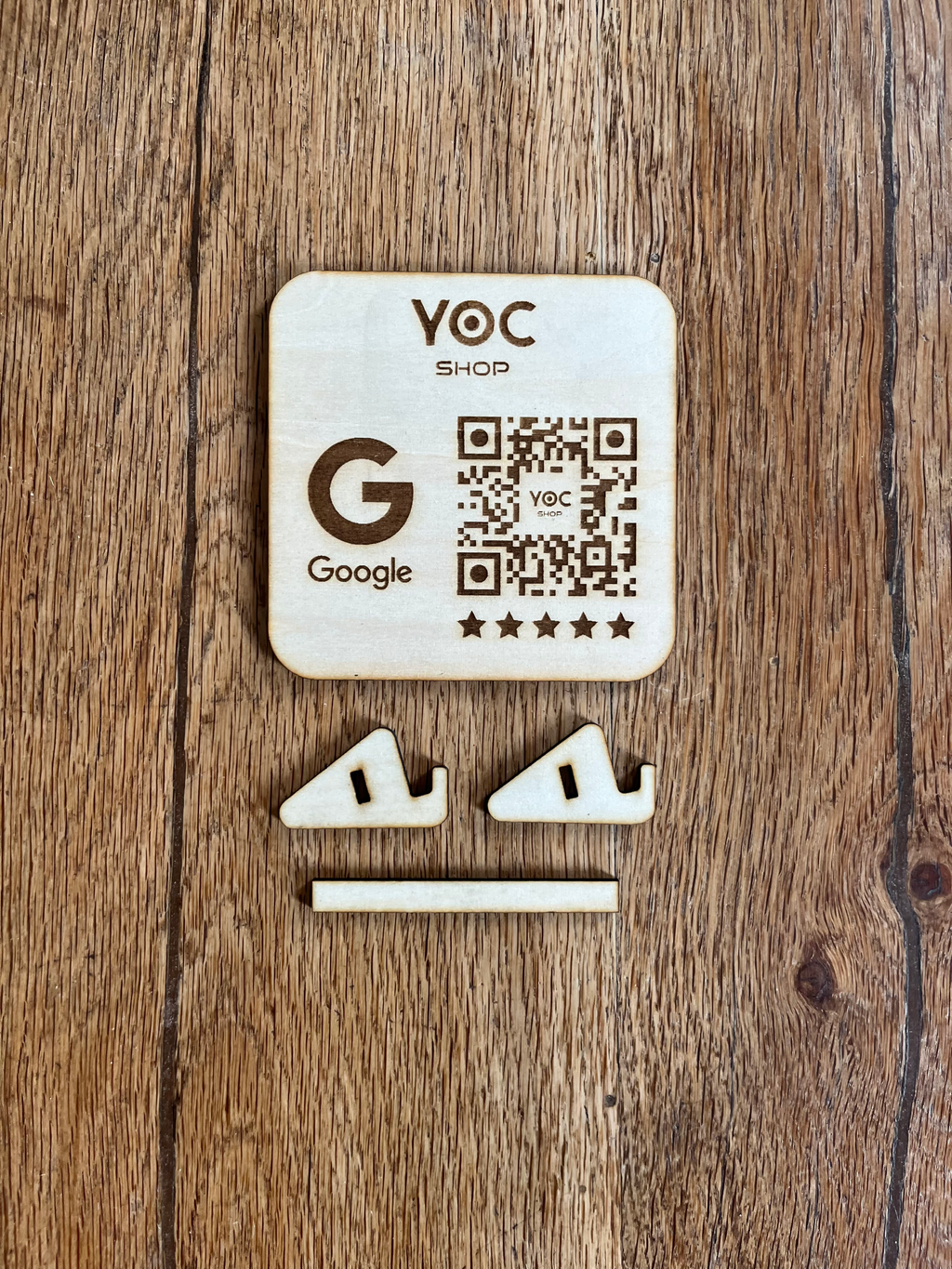 QR Code Personnalisé et Gravé sur Bois - Google Reviews