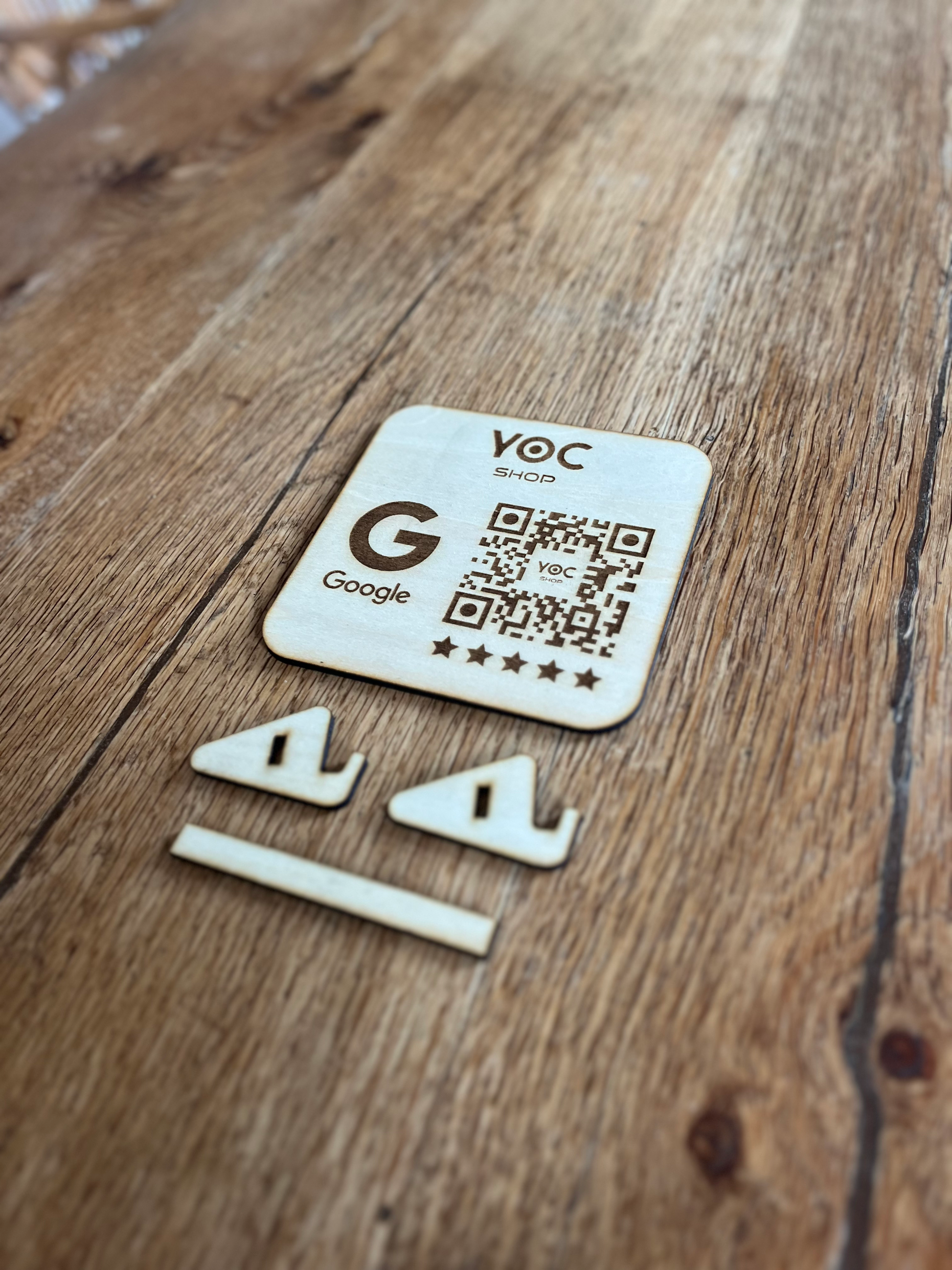 QR Code Personnalisé et Gravé sur Bois - Google Reviews