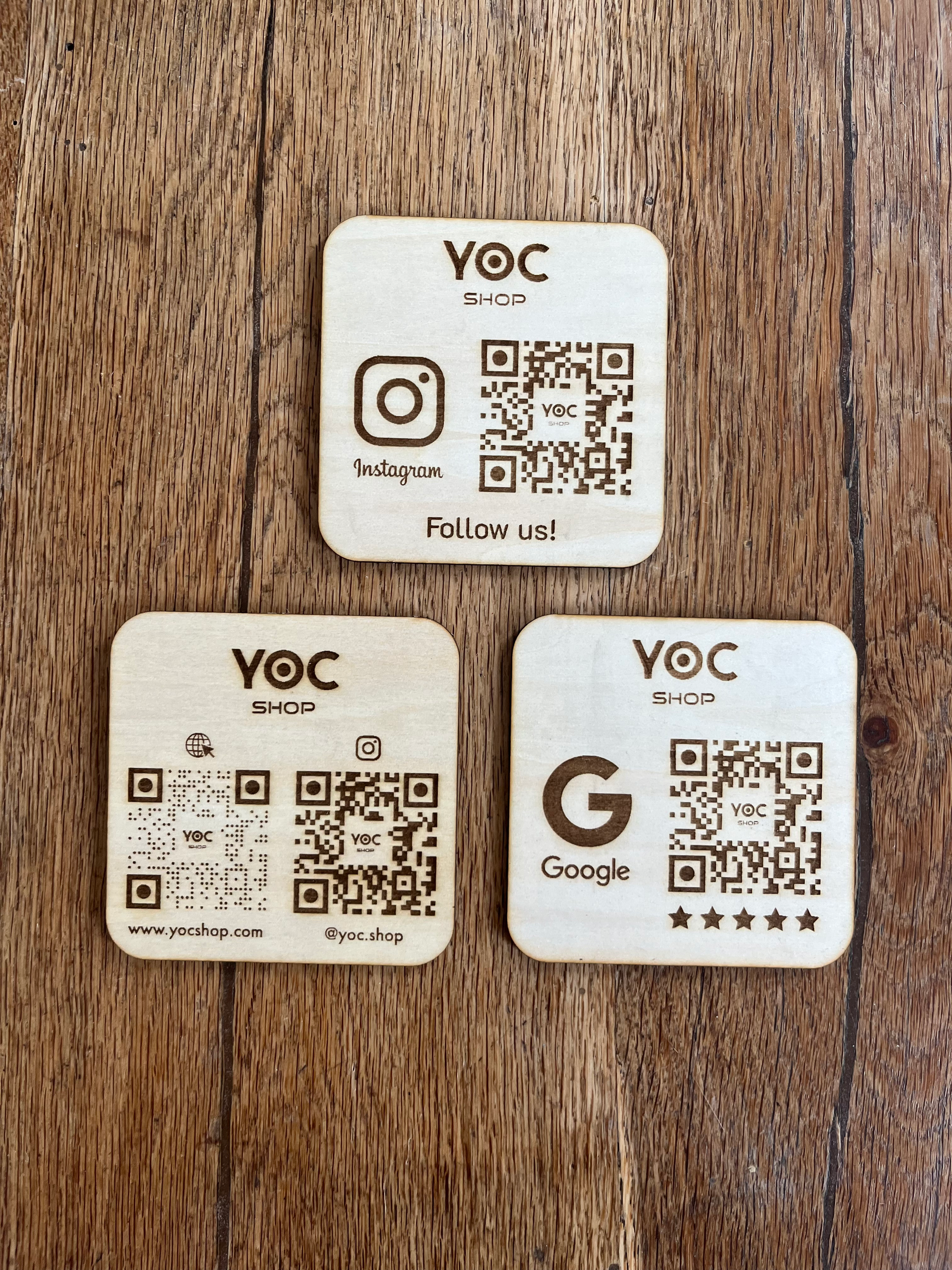 QR Code Personnalisé et Gravé sur Bois - Google Reviews