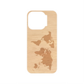 WoodCover Map Monde - Coque iPhone en bois interchangeable - WoodSwap