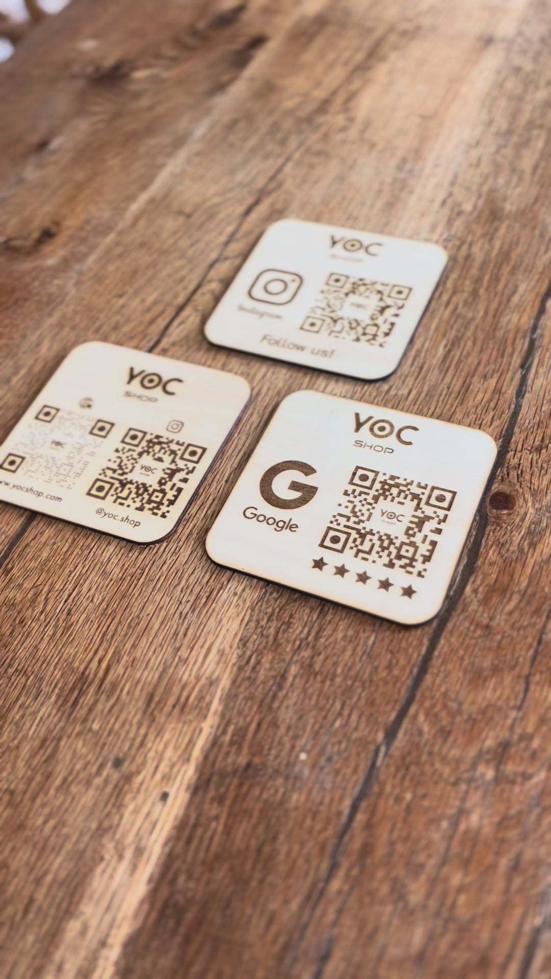 QR Code Personnalisé et Gravé sur Bois - Google Reviews